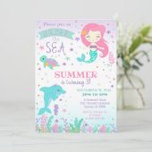 Zeemeermin Dolfijn Uitnodiging - Onder de Zee (Staand voorkant)