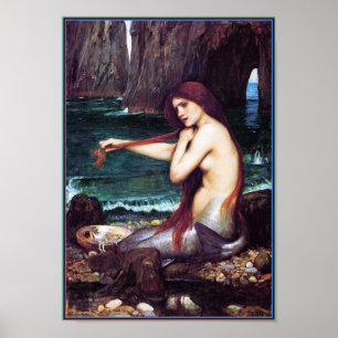 Zeemeermin door John Waterhouse Poster