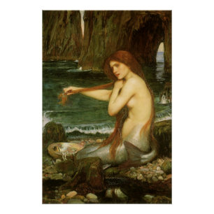 Zeemeermin door John William Waterhouse Perfect Poster