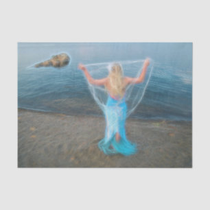 Zeemeermin door Zee Blue Nautical Fantasy Tissuepapier