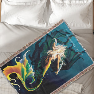 Zeemeermin Dragon Fantasy Blue Deken