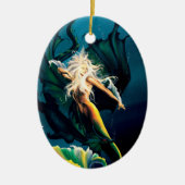 Zeemeermin Dragon Fantasy Blue Keramisch Ornament (Voorkant)