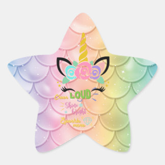 Zeemeermin Eenhoorn Cheer Loud Chine Bright Sparkl Ster Sticker