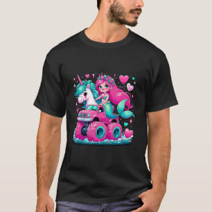 Zeemeermin Eenhoorn Monster Vrachtwagen Verjaardag T-shirt