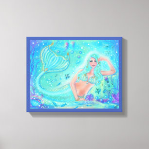Zeemeermin Eira met tropische vis van Renee Lavoie Canvas Afdruk