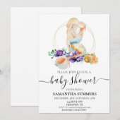 Zeemeermin en Baby shower Kaart (Voorkant / Achterkant)