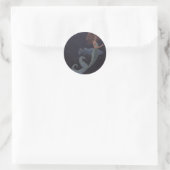 Zeemeermin en blauwe vis ronde sticker (Tas)