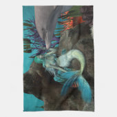 Zeemeermin en Dolfijn Onder het Zee Theedoek (Verticaal)