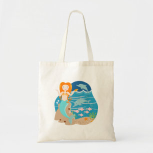 Zeemeermin en dolfijnen tijdens het verjaardagsfee tote bag