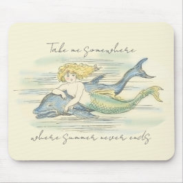  Zeemeermin en Dolphin Nautical Summer Quote Muismat