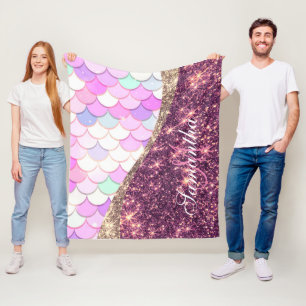 Zeemeermin en Glitter Fleece Deken