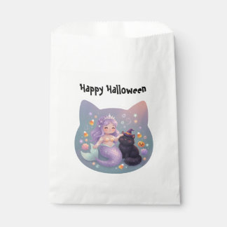 Zeemeermin en Kat Halloween Bedeltje Bedankzakje