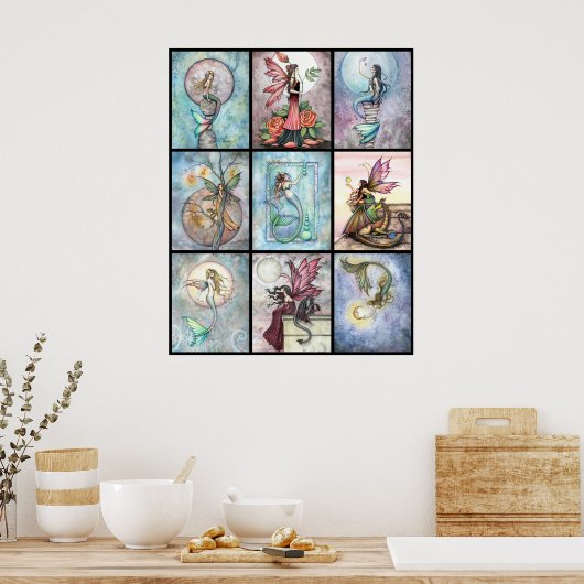 Zeemeermin en keiharde Poster van Molly Harrison (Keuken)