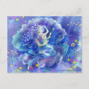 Zeemeermin en kind briefkaart