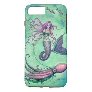 Zeemeermin en Octopus Fantasie Kunst Illustratie iPhone 8 Plus / 7 Plus Hoesje