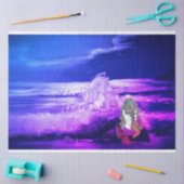 Zeemeermin en Paarse Zee Weefsel en Decoupage Papi Tissuepapier (Craft)