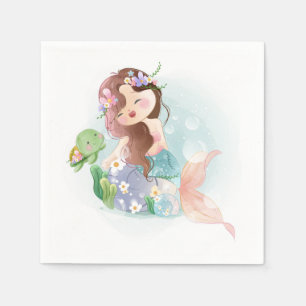 Zeemeermin en schildpad servet