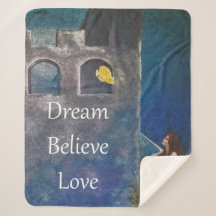 Zeemeermin en vis op het onderzeese kasteel