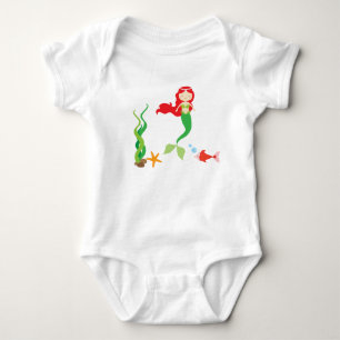 Zeemeermin en visvis Baby Bodysuit Tutu