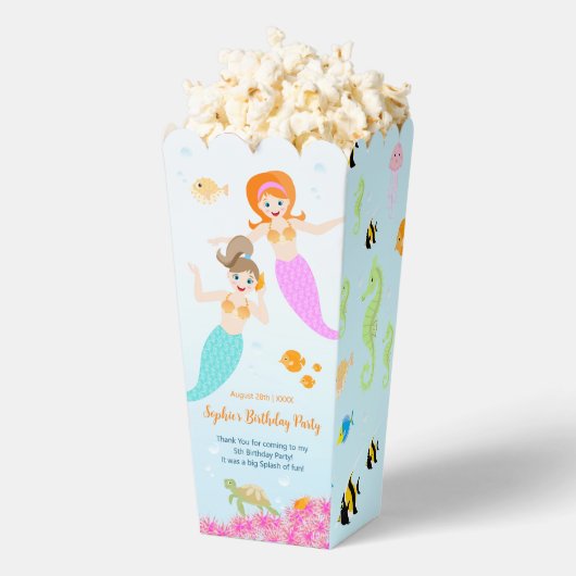 Zeemeermin en vrienden girly Verjaardagsfeest Bedankdoosjes (Popped)