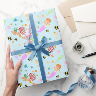 Zeemeermin en vrienden girly Verjaardagsfeest Cadeaupapier