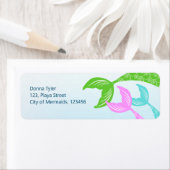 Zeemeermin en vrienden girly Verjaardagsfeest Etiket (Insitu)