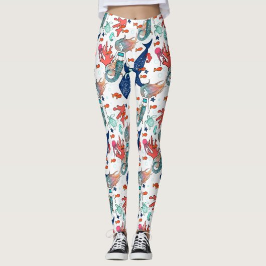 Zeemeermin en walvishaai leggings (Voorkant)