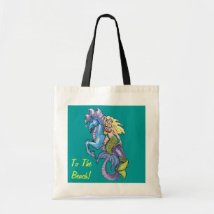 Zeemeermin en Zeepaardje Naar De Strandtas Tote Bag