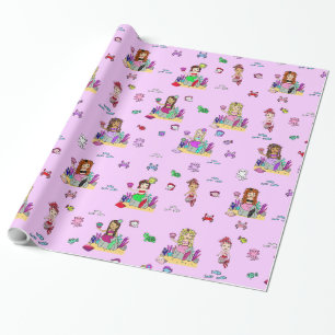 Zeemeermin en Zeewezens Meisjes Cadeauverpakking Cadeaupapier