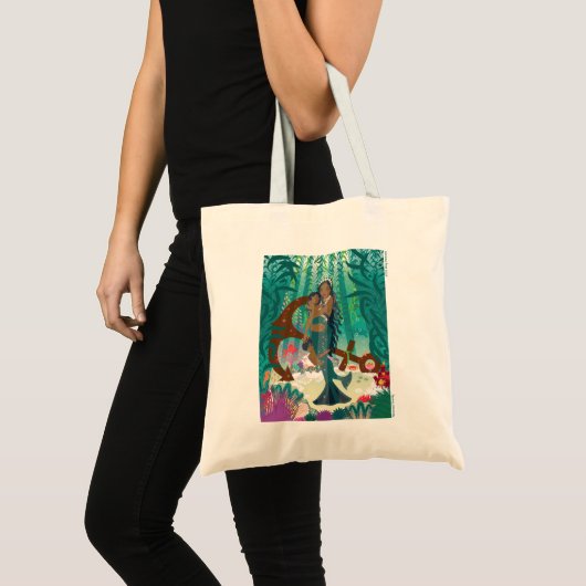 Zeemeermin Familie (bruine huid en ogen) Canvas ta Tote Bag (Voorkant (product))