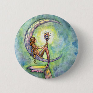 Zeemeermin Fantasy Feeënkunst door Molly Harrison Ronde Button 5,7 Cm