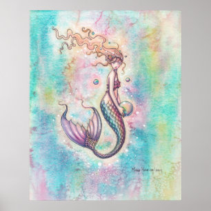 Zeemeermin Fantasy Kunst Poster Regenboog