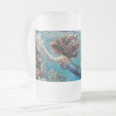 Zeemeermin Frosted Glass Mok (Voorkant links)