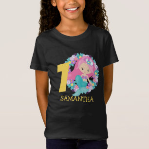 Zeemeermin geel 1e verjaardag T-shirt