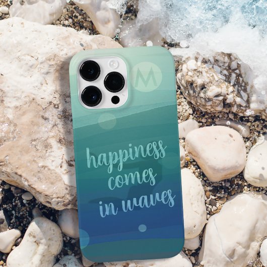 Zeemeermin Geluk Komt In Waves Custom Monogram Case-Mate iPhone Case