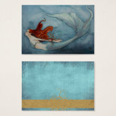 Zeemeermin Gift Label Rood 2 Visitekaartjes (Voorkant /achterkant)