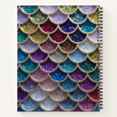 Zeemeermin glam glitterschalen notitieboek (Achterkant)