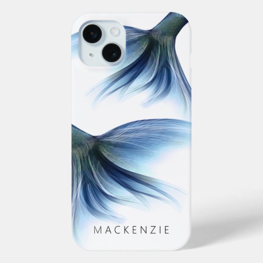Zeemeermin Glam Tail | Dusty Ice Blue Luster Custo Case-Mate iPhone Case (Achterkant)