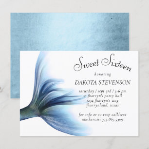 Zeemeermin Glam Tail Dusty Ice Blue Luster Verja Kaart