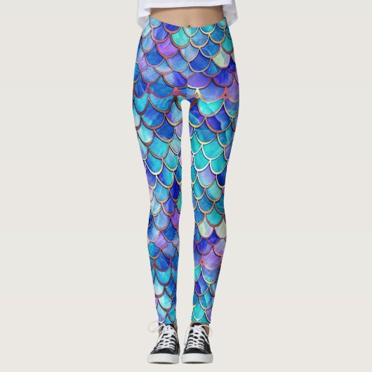 Zeemeermin Glas in lood Leggings (Voorkant)