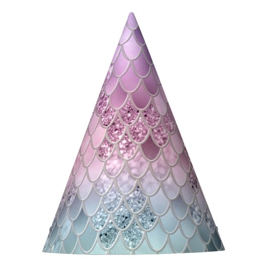 Zeemeermin Glitter Scales #2a (Faux Glitter) #glim Feesthoedjes (Voorkant)
