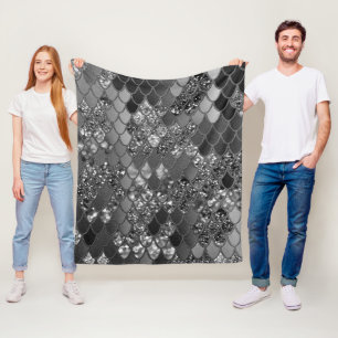 Zeemeermin Glitter Scales #7 (Faux Glitter) #giny Fleece Deken