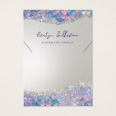 Zeemeermin glitter sequin ketting display kaart (Voorkant)