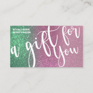 Zeemeermin Groen Roze Drievoudige Glitter Cadeaubo Visitekaartje