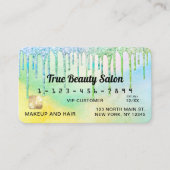 Zeemeermin Groene Holografische Glitter Druppelt K Visitekaartje (Voorkant)