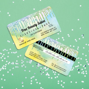 Zeemeermin Groene Holografische Glitter Druppelt K Visitekaartje