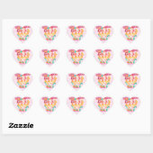Zeemeermin Happy Birthday Heart Stickers (Vel)