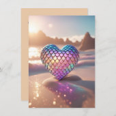 Zeemeermin Hart Feestdagenkaart (Voorkant / Achterkant)