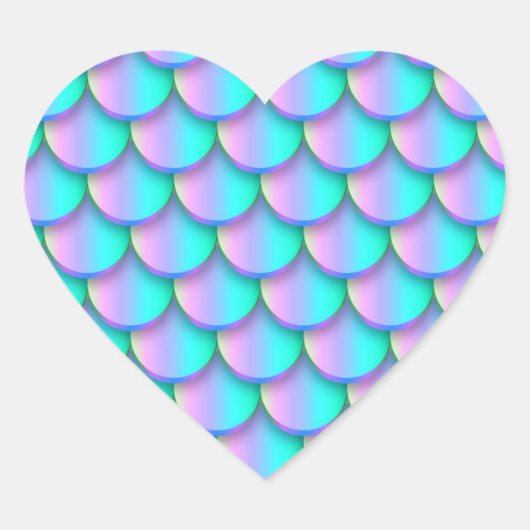 Zeemeermin Hart Sticker (Voorkant)