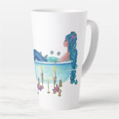 Zeemeermin in bad van Renee Lavoie Latte Mok (Rechterhoek)